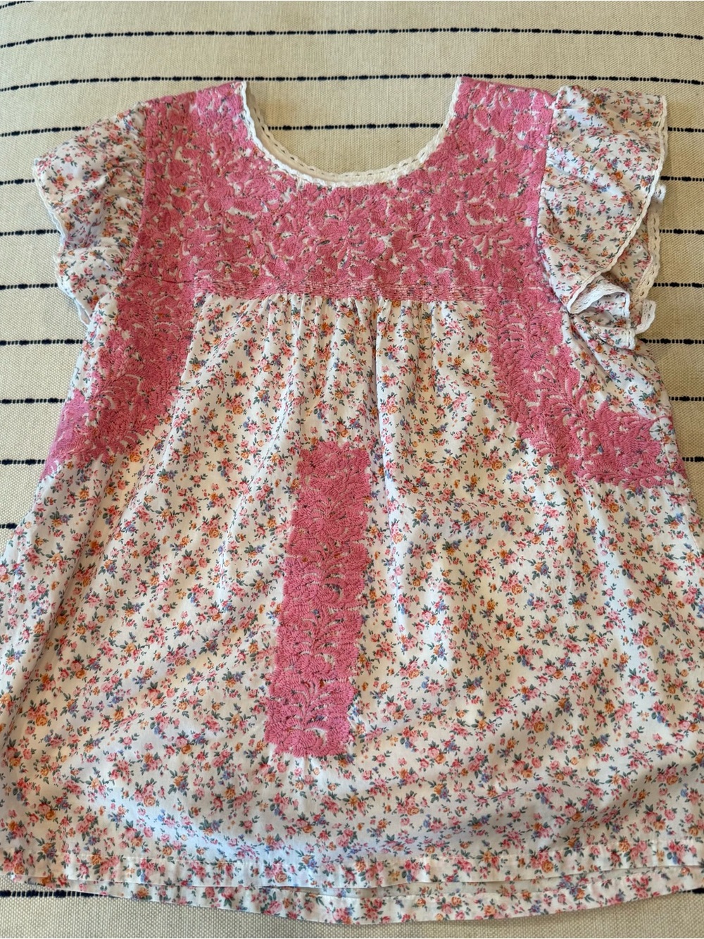 Floral Pink Embroidered Blouse for Women